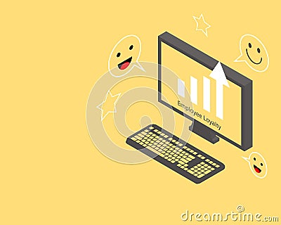 Build employee loyalty to make employee feel commitment and stay longer in the company Vector Illustration