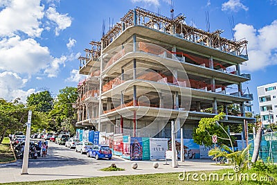 Build a hotel complex construction sites Playa del Carmen Mexico Editorial Stock Photo