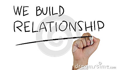 We Build Relationship, Concept Typography Stock Photo