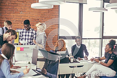 Build relationship at work Stock Photo