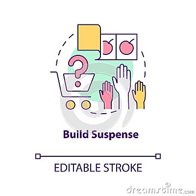 Build suspense concept icon Vector Illustration