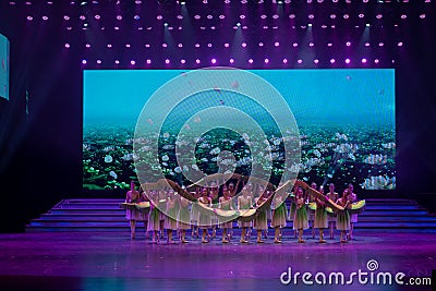 Build up a sequence-The fresh breeze blows gently-Classic Ballet-International Labor Day performance Editorial Stock Photo