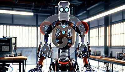 the Build a working robot system Stock Photo