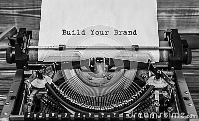 BUILD YOUR BRAND typed words Stock Photo