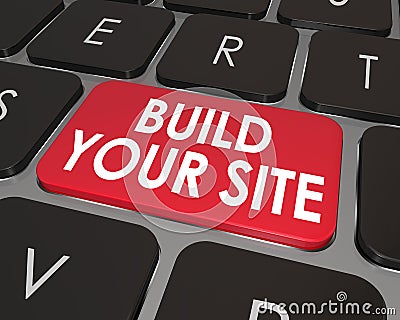 Build Your Web Site Computer Keyboard Button Key Stock Photo