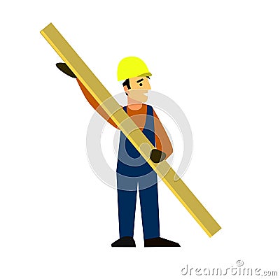 Builder with a Board in his hands Vector Illustration