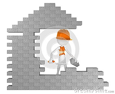 Builder building a house Stock Photo