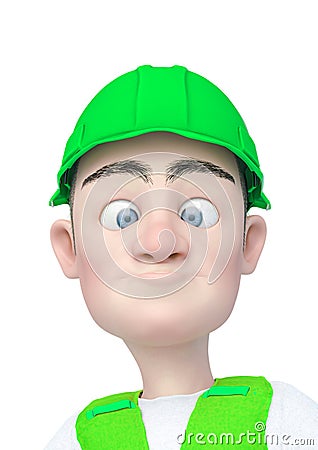 Builder cartoon is pucker Cartoon Illustration