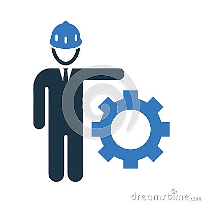 Builder, engineer, developer icon. Simple editable vector design isolated on a white background Vector Illustration