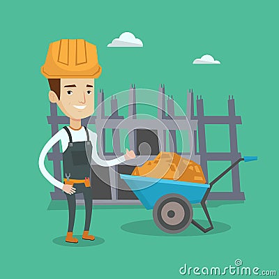 Builder giving thumb up vector illustration. Vector Illustration