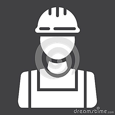 Builder glyph icon, build and repair, construction Vector Illustration