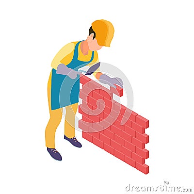 Builder Isometric Icon Vector Illustration