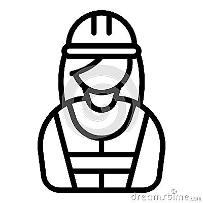 Builder person icon outline vector. Female engineer Vector Illustration