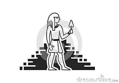 Builder of the pyramids Vector Illustration