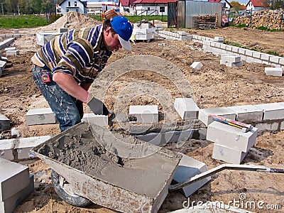 Builder on site Stock Photo