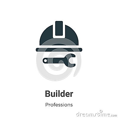 Builder vector icon on white background. Flat vector builder icon symbol sign from modern professions collection for mobile Vector Illustration