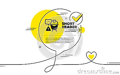 Builder warning icon. Construction inspection sign. Vector Vector Illustration