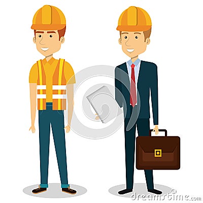 builders group avatars characters Cartoon Illustration