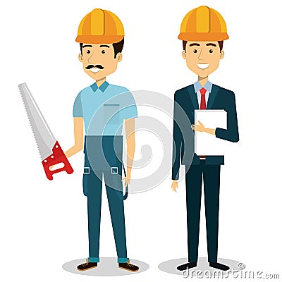 builders group avatars characters Cartoon Illustration