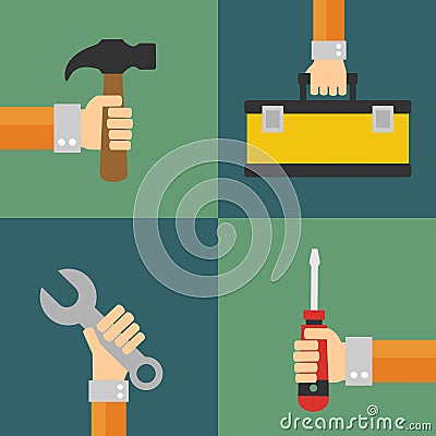 Builders vector, flat design style Vector Illustration