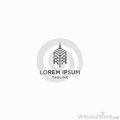 Minimalist Building Logo Icon Design Template. Apartment, Construction, Modern Vector Illustration Vector Illustration