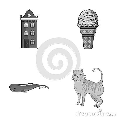 Building, animal and other monochrome icon in cartoon style.food, breed icons in set collection. Vector Illustration