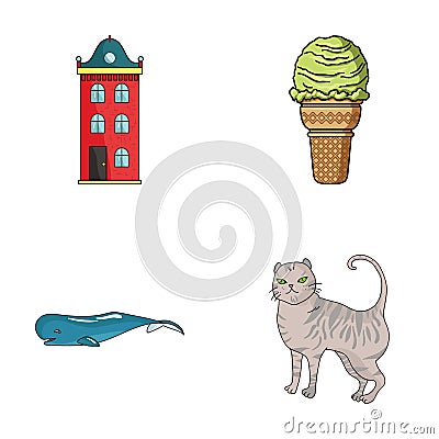 Building, animal and other web icon in cartoon style.food, breed icons in set collection. Vector Illustration