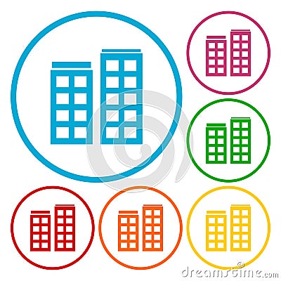 Building App Icons set Vector Illustration