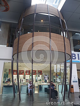 Building architecture barrels doom infrastructure for rest area Editorial Stock Photo