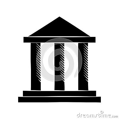 Building bank invesment money pictogram Vector Illustration