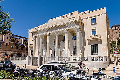 The building Of Bank Of Spain in Malaga. Editorial Stock Photo