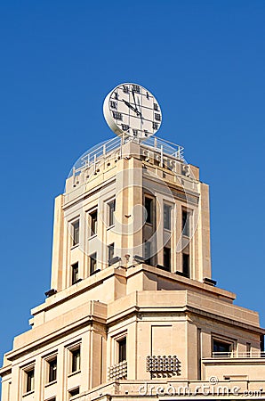 Building on Barcelona Placa de Catalunya plaza Stock Photo