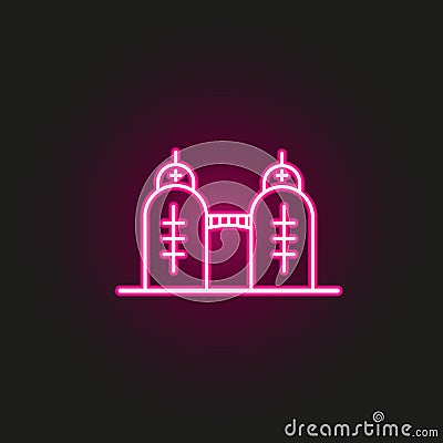 Building, birdge neon style icon. Simple thin line, outline vector of building icons for ui and ux, website or mobile application Stock Photo