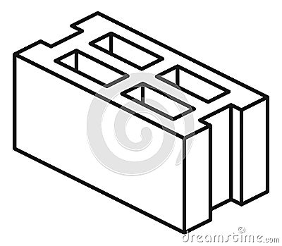 Building block icon. Concrete or clay hollow brick Vector Illustration