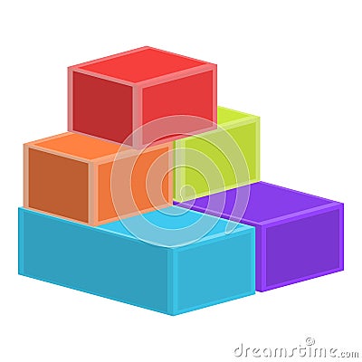 Building blocks icon cartoon vector. Children playing Vector Illustration