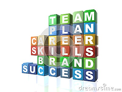 Building blocks spelling out business words Stock Photo