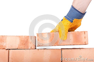 Building brick wall Stock Photo