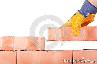 Building brick wall Stock Photo