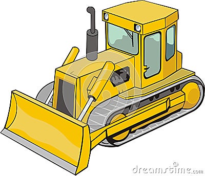 Building bulldozer Stock Photo