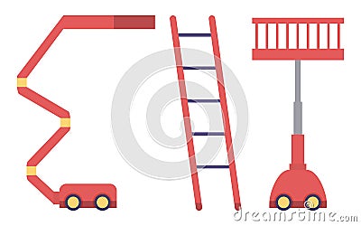 Building Business Jenny and Stairs Object Vector Vector Illustration