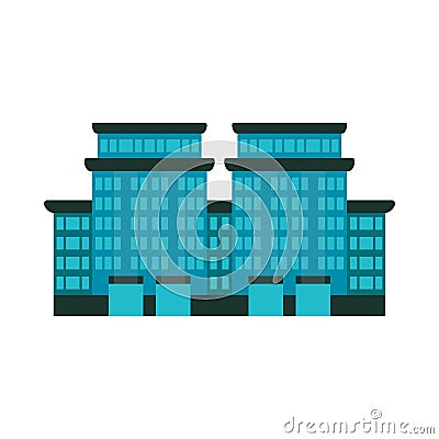 Building city business vector icon architecture offic. Urban construction town exterior real estate. Skyline cityscape structure Vector Illustration