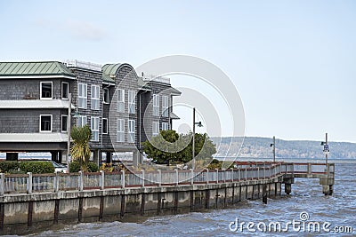 Building on a coastal area at Tacoma in Washington Stock Photo