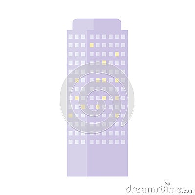 Building commercial residential structure architecture urban isolated icon Vector Illustration