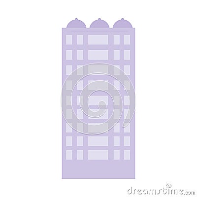 Building commercial residential structure architecture urban isolated icon Vector Illustration