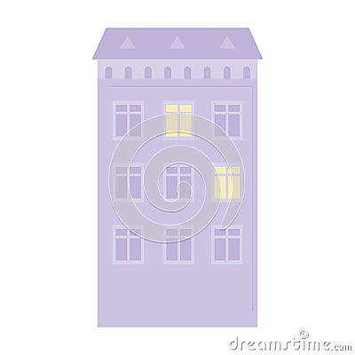 Building commercial residential structure architecture urban isolated icon Vector Illustration