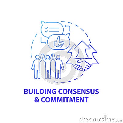 Building consensus and commitment concept icon Vector Illustration