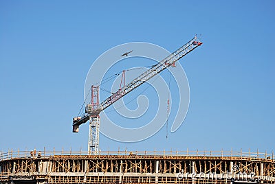 Building Construction Crane Stock Photo