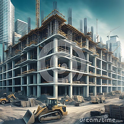 Building construction development in progress ai generated Stock Photo