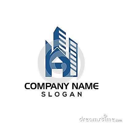 A building construction, Initial A with building concept as logo icon template for construction business etc. Vector Illustration