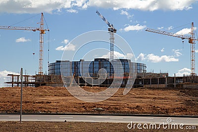 Building construction in modern It-village in Kazan district - I Stock Photo